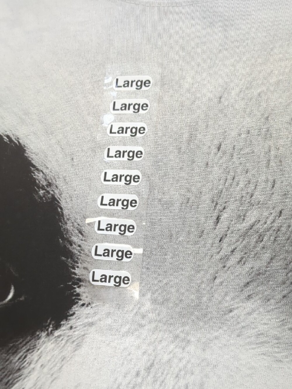 The mountain Graphic Gray Big Face Panda Classic Cotton T-Shirt size L - Picture 2 of 6